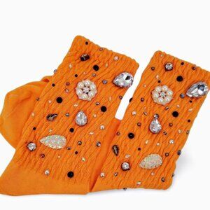 Simply Chic Golden Yellow Crystal Rhinestone Slouch Junk Socks "Baby" YS1507